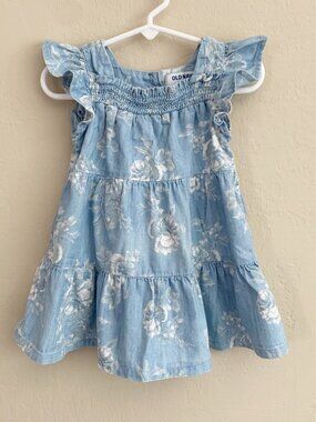 Old Navy Floral Chambray Dress • 12-18 Months